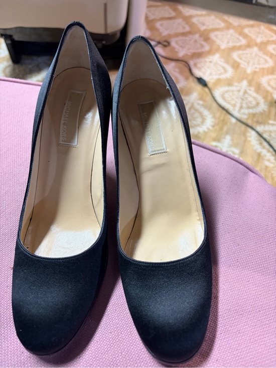 Michael Kors Shoes - Michael Kors Black Satin Round-Toe High Heels